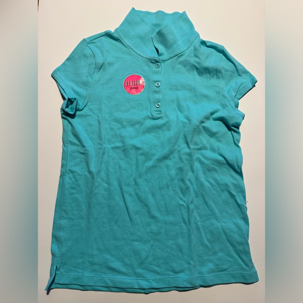 Children’s Place polo shirt teal New LG 10/12